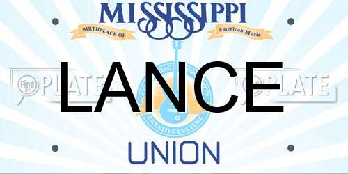 LANCE Mississippi License Plate