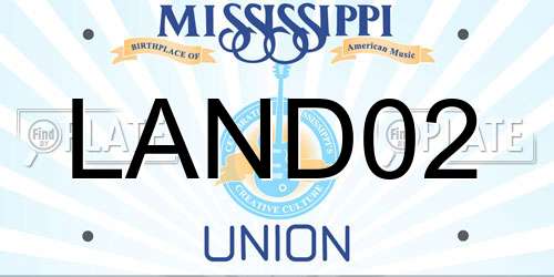 LAND02 Mississippi License Plate
