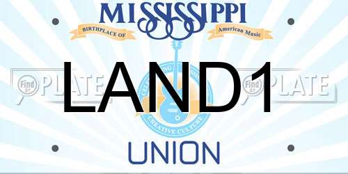 LAND1 Mississippi License Plate
