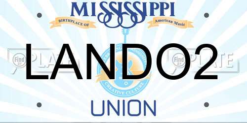 LANDO2 Mississippi License Plate