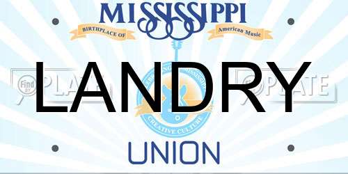 LANDRY Mississippi License Plate
