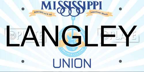 LANGLEY Mississippi License Plate