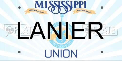 LANIER Mississippi License Plate