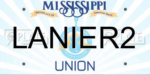 LANIER2 Mississippi License Plate