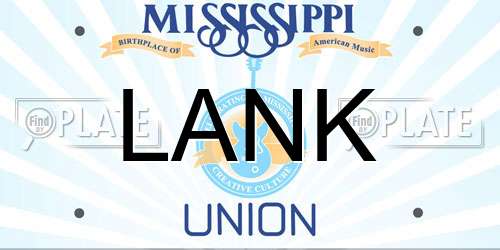 LANK Mississippi License Plate