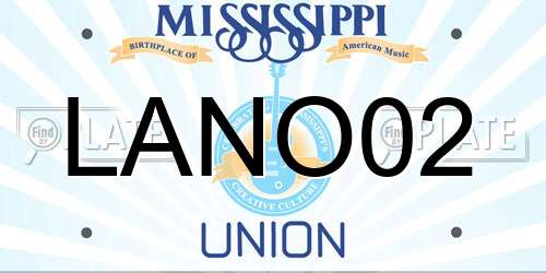 LANO02 Mississippi License Plate
