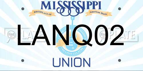 LANQ02 Mississippi License Plate