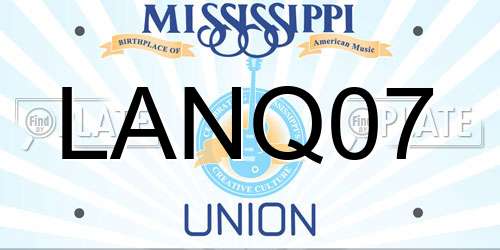 LANQ07 Mississippi License Plate