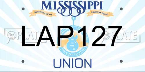 LAP127 Mississippi License Plate