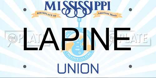 LAPINE Mississippi License Plate