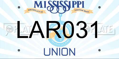 LAR031 Mississippi License Plate