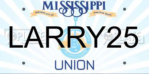 LARRY25 Mississippi License Plate