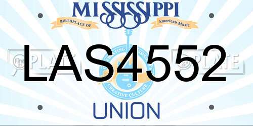 LAS4552 Mississippi License Plate