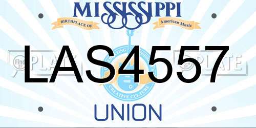 LAS4557 Mississippi License Plate