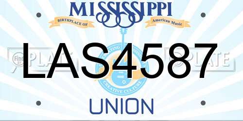 LAS4587 Mississippi License Plate