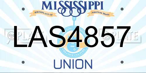 LAS4857 Mississippi License Plate
