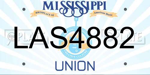 LAS4882 Mississippi License Plate