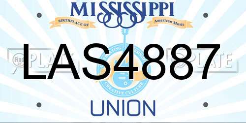 LAS4887 Mississippi License Plate