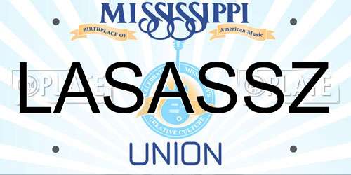 LASASSZ Mississippi License Plate