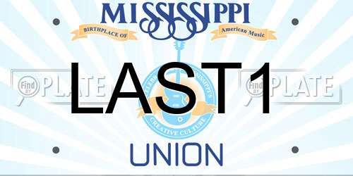 LAST1 Mississippi License Plate