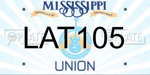 LAT105 Mississippi License Plate