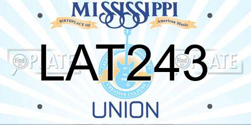 LAT243 Mississippi License Plate