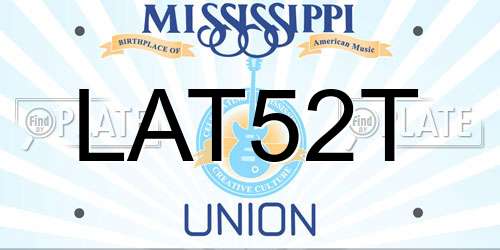 LAT52T Mississippi License Plate