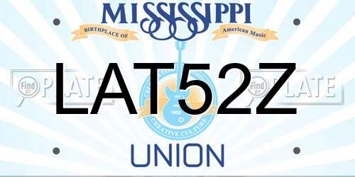 LAT52Z Mississippi License Plate