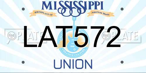 LAT572 Mississippi License Plate