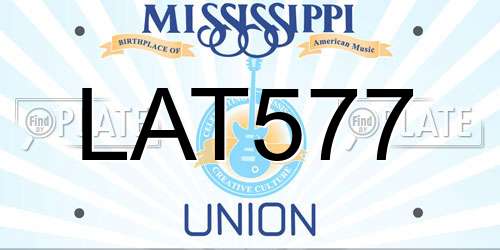 LAT577 Mississippi License Plate
