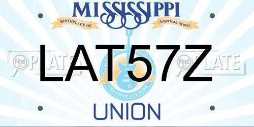 LAT57Z Mississippi License Plate