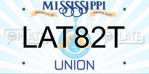 LAT82T Mississippi License Plate