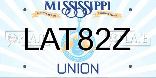LAT82Z Mississippi License Plate