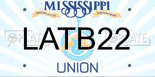 LATB22 Mississippi License Plate
