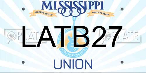 LATB27 Mississippi License Plate