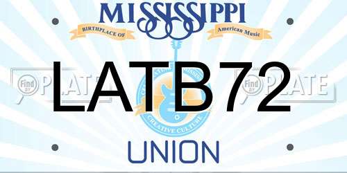 LATB72 Mississippi License Plate