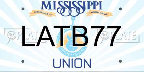 LATB77 Mississippi License Plate
