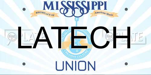 LATECH Mississippi License Plate