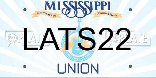 LATS22 Mississippi License Plate