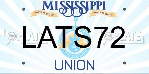 LATS72 Mississippi License Plate