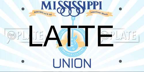 LATTE Mississippi License Plate