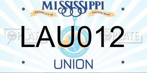 LAU012 Mississippi License Plate