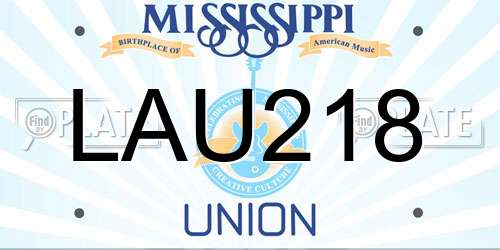 LAU218 Mississippi License Plate