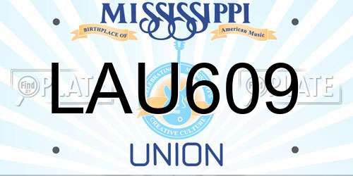 LAU609 Mississippi License Plate
