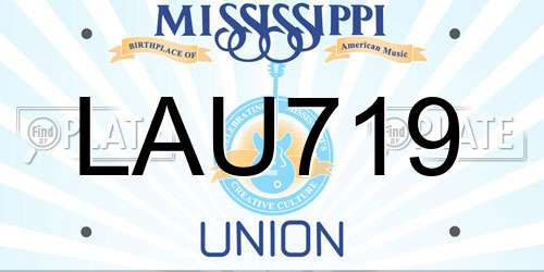 LAU719 Mississippi License Plate