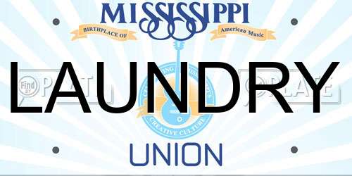 LAUNDRY Mississippi License Plate