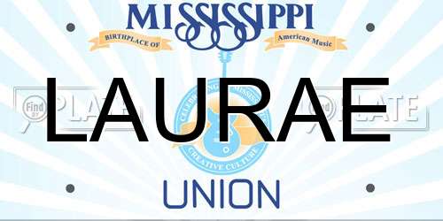 LAURAE Mississippi License Plate