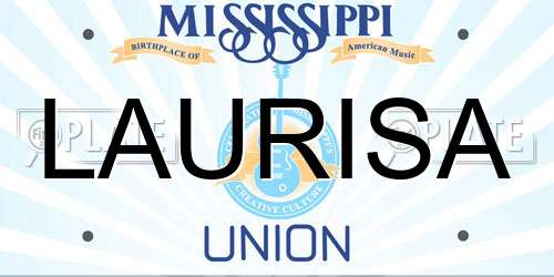 LAURISA Mississippi License Plate