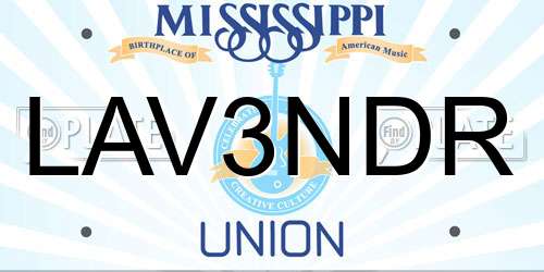 LAV3NDR Mississippi License Plate