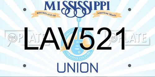 LAV521 Mississippi License Plate